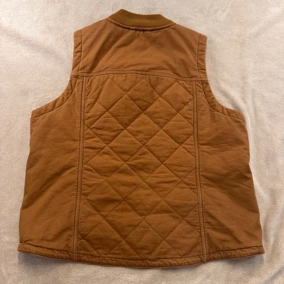 Carhartt Quilted Canvas Utility Vest Brown Workwear Gorpcore Youth XL/Women's S - Picture 11 of 12